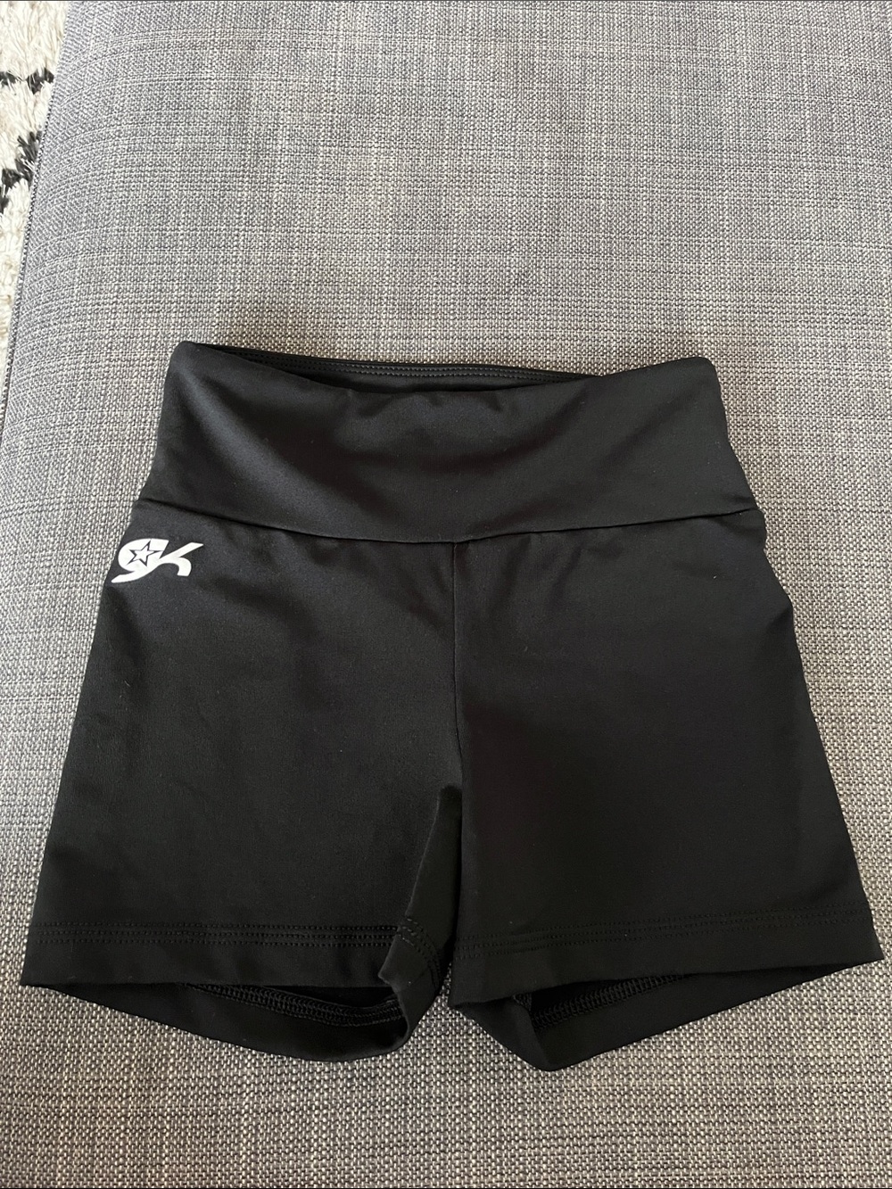 Black High-Waist Women's Athletic Shorts with Logo